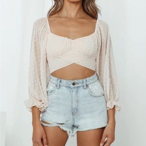 NWT Hello Molly Sunset Swim Crop Top